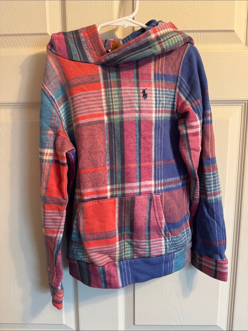 Polo by Ralph Lauren Kids Plaid Hooded Pullover - Pink, Blue & Red